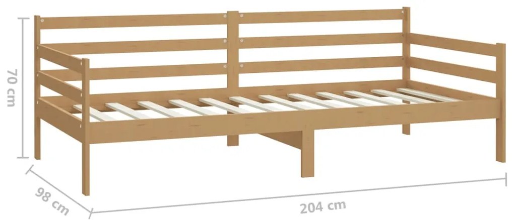 Divano Letto con Materasso 90x200 cm Miele in Legno di Pino