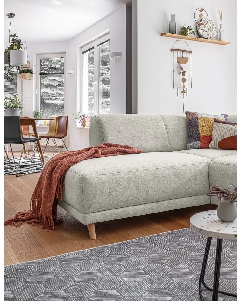 Divano angolare beige allungabile e con contenitore (penisola a sinistra/a L) Classy Sophie – Miuform