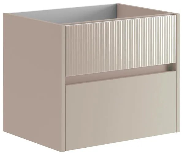 Mobile da bagno sotto lavabo Niwa beige laccato opaco L 59.5 x H 50 x P 45.5 cm 2 cassetti, lavabo non incluso