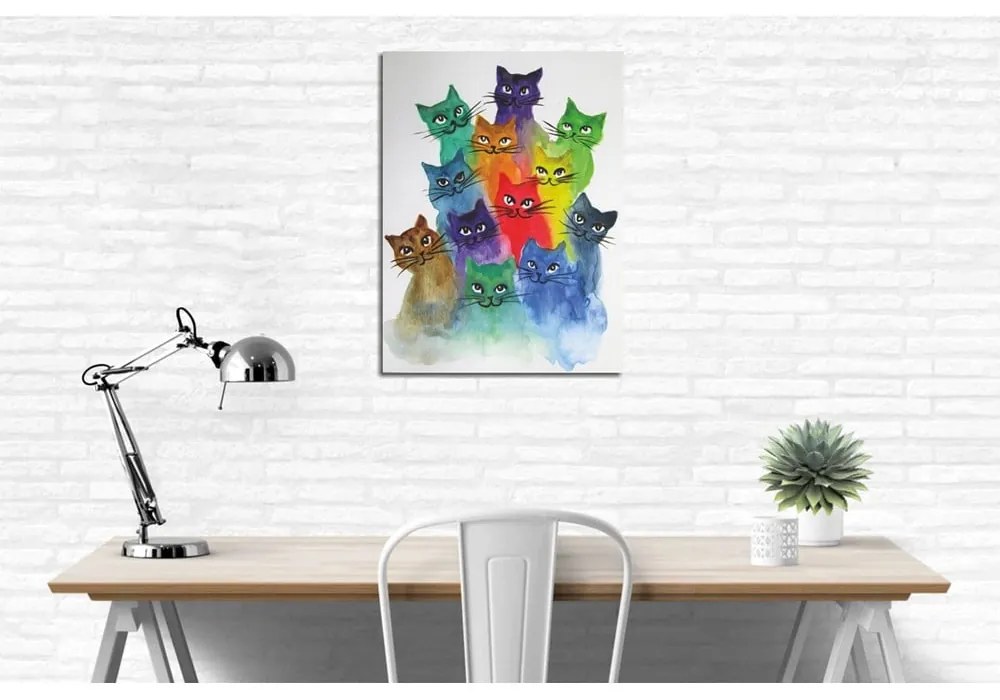 Pittura su tela Happy Cats, 30 x 40 cm - Wallity