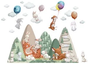 Adesivi murali moderni - Animali della foresta e colline | Inspio