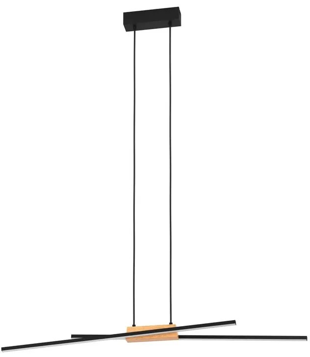 Lampadario LED moderno Panagria nero, luce calda 3120 lumen, EGLO