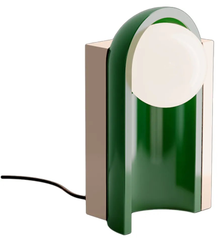 Lampada Da Scrivania Decò Cléo Ceramica Grigio Sabbia E Crema 1 Luce E27
