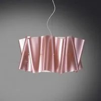 Lampadario a sospensione tre luci FOLIO paralume Rosa diametro 60x h32 cm