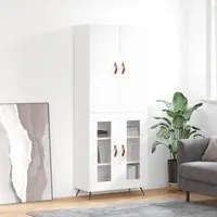 Credenza Bianco Lucido 69,5x34x180 cm in Legno Multistrato 3195709