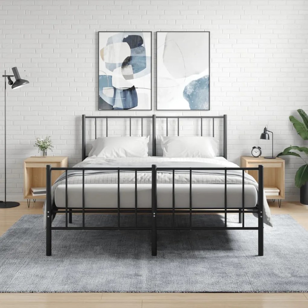 Comodini 2pz Rovere Sonoma 40x35x50 Cm İn Legno Multistrato /