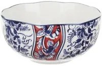 Ciotola in ceramica decori blu rossi orientali 15,3x7,2cm Sushiko
