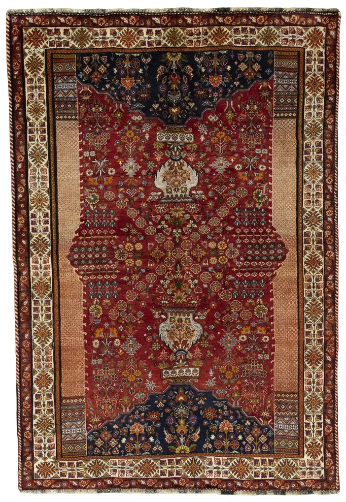 Shiraz Tappeto persiano 260x180 Rosso (Iran) Annodato A Mano
