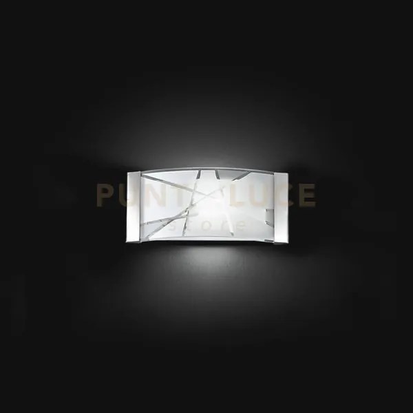 Applique metallo con vetro decorato fish bianco lucido 1 luce attac...