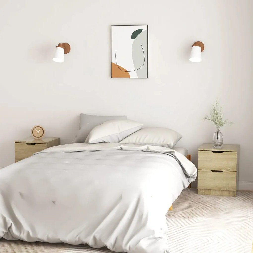 Comodini 2 Pz Rovere Sonoma 40x40x50 Cm İn Legno Multistrato /