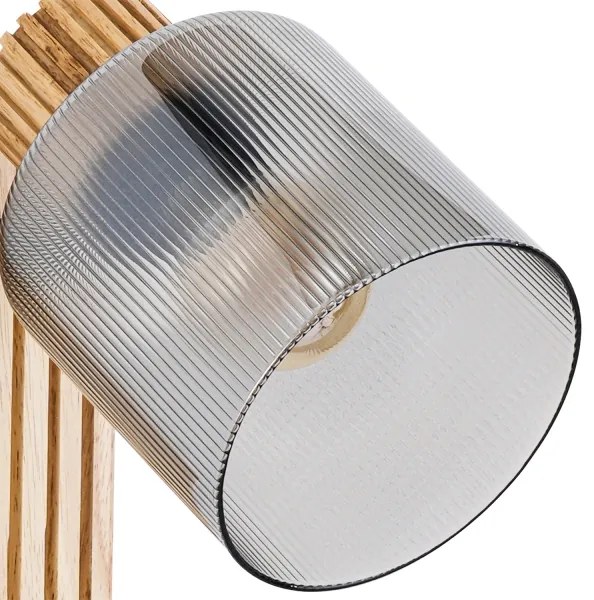 Brilagi - Faretto da parete HYGGE 1xE14/15W/230V legno di Hevea/fumé