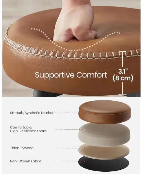 Sgabello da bar LIOR marrone/nero