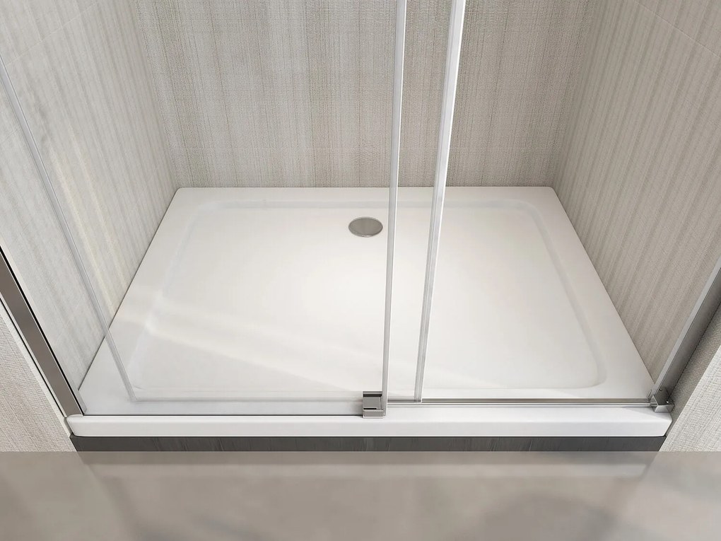 Porta Parete Doccia 120 cm 1 Anta Scorrevole in Cristallo Trasparente 8mm H190 Cristal...