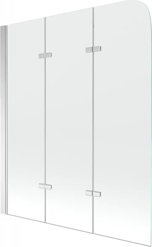 Mexen Felix paravento per vasca da bagno a 3 ante 120 x 140 cm, trasparente, cromo - 890-120-003-01-00