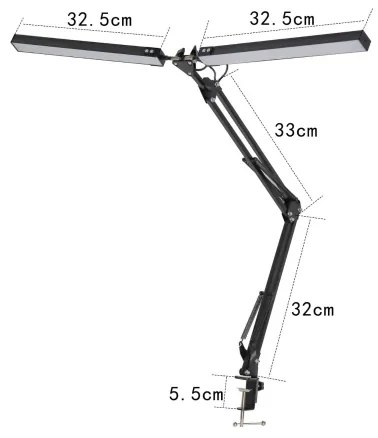 Lampada da tavolo LED con morsetto 2xLED/10W/230V 2800-6800K