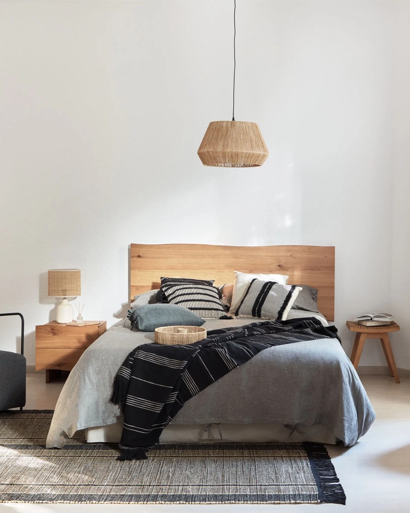 Kave Home - Testiera Rasha impiallacciata rovere finitura naturale per letto da 160 cm