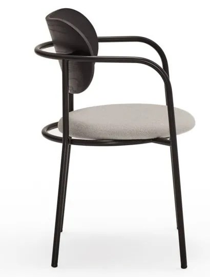 Sedia da pranzo nera e grigia in frassino Eclipse - Teulat