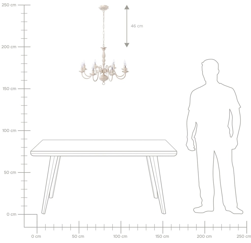Lampadario candeliere bianco antico 98 cm BRITHON Beliani