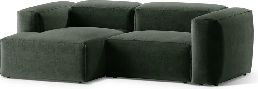 Divano angolare verde (con penisola a sinistra/con chaise lounge) Bergamo – Cosmopolitan Design