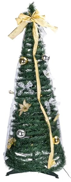 Aigostar - Albero di Natale LED da esterno 80xLED/230V 1,2m IP44 bianco/oro bianco freddo