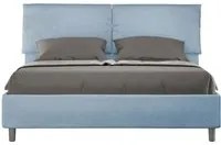 Letto Matrimoniale 160x200 cm con Rete e Contenitore Mados Azzurro