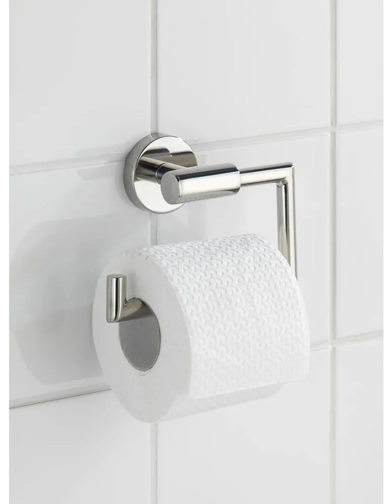 Porta carta igienica a parete in acciaio inox in argento lucido Bosio - Wenko