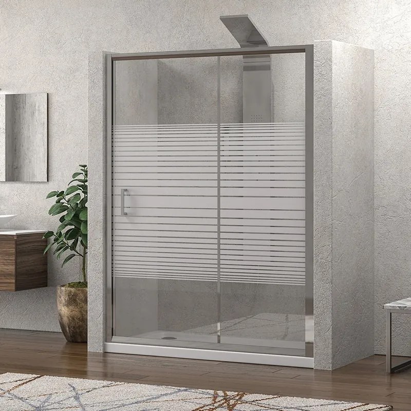 Box doccia un lato 130cm cristallo serigrafato altezza 180cm K410N - KAMALU