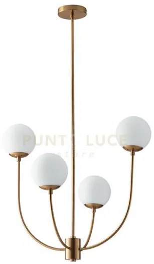 Lampadario a sospensione themys oro 4 luci attacco e14 63,5x174,5cm...