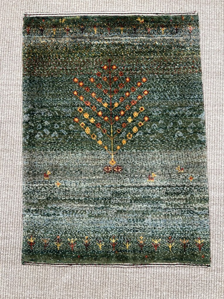 Loribaft Tappeto persiano 80 x 60 Verde (Iran) Annodato A Mano
