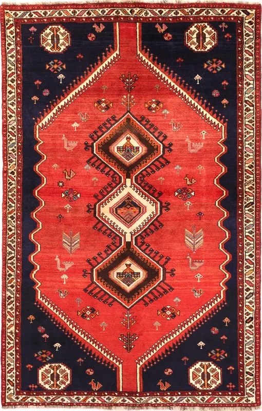 Shiraz Tappeto 250x160 Rosso (Iran) Annodato A Mano