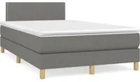 Letto a Molle Materasso e LED Grigio Scuro 120x190cm in Tessuto 3270082