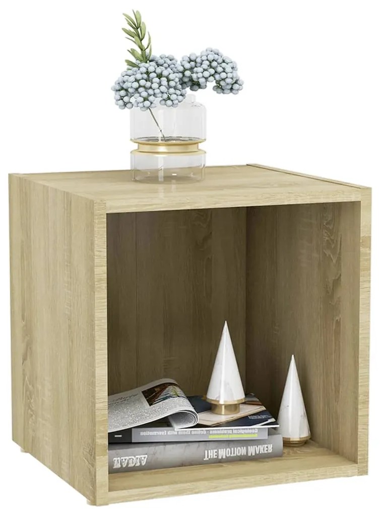 Mobile porta tv rovere sonoma 37x35x37 cm in legno multistrato