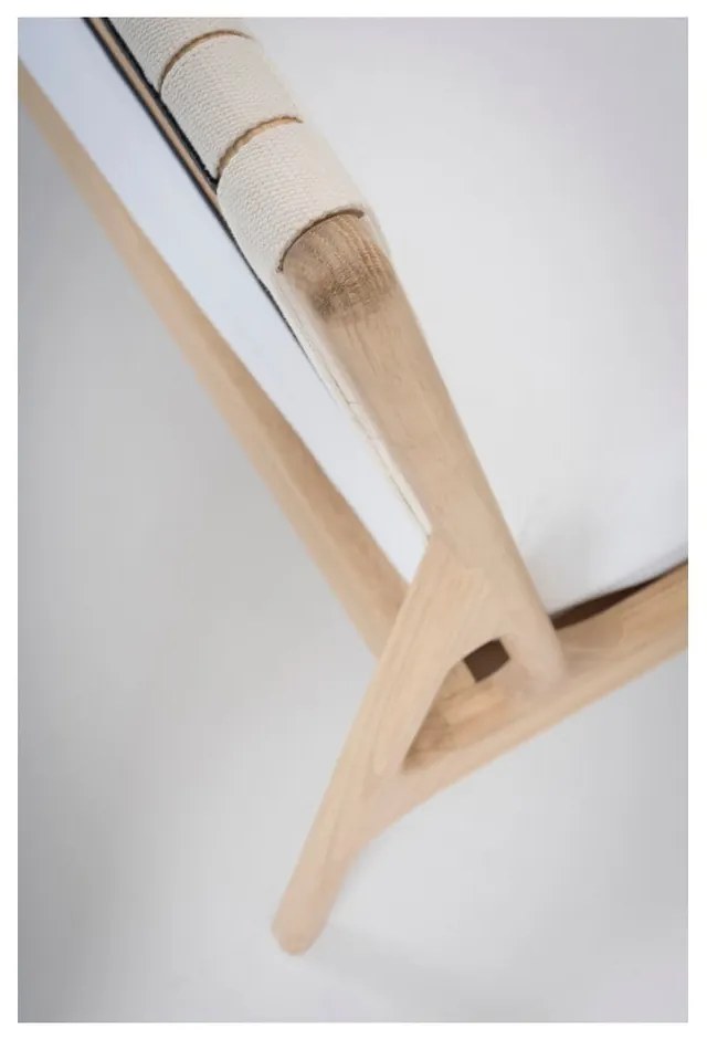 Letto matrimoniale in legno di quercia in colore bianco e naturale 160x200 cm Fawn - Gazzda