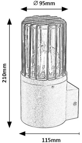 Rabalux 77083 - Applique da esterno HAREN 1xE27/60W/230V IP54 nero