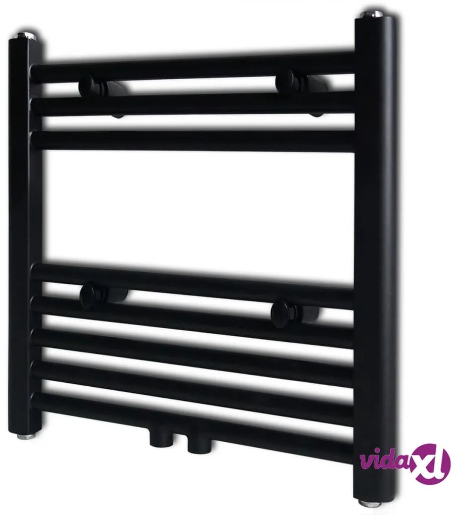vidaXL Radiatore Centrale Portasciugamano Dritto Nero 480 x 480 mm