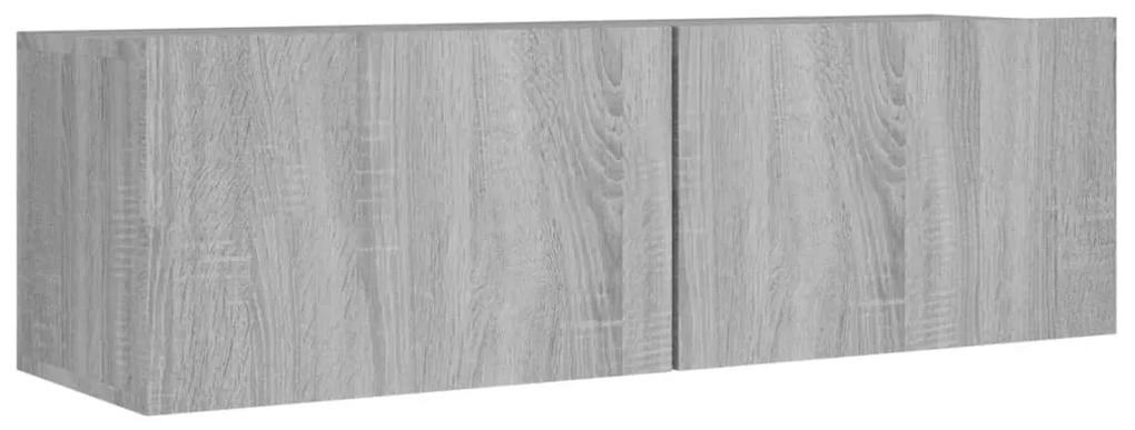 Set mobili porta tv 8pz grigio sonoma in legno multistrato
