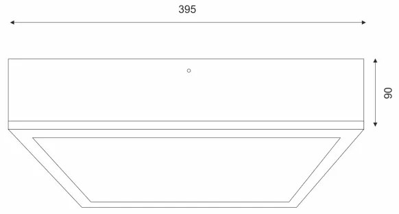 Plafoniera NATURAL SQUARE 4xE27/15W/230V 39x39 cm pino/nero