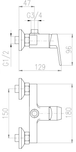 RAV Slezák CO182.5Z - Miscelatore doccia COLORADO oro lucido