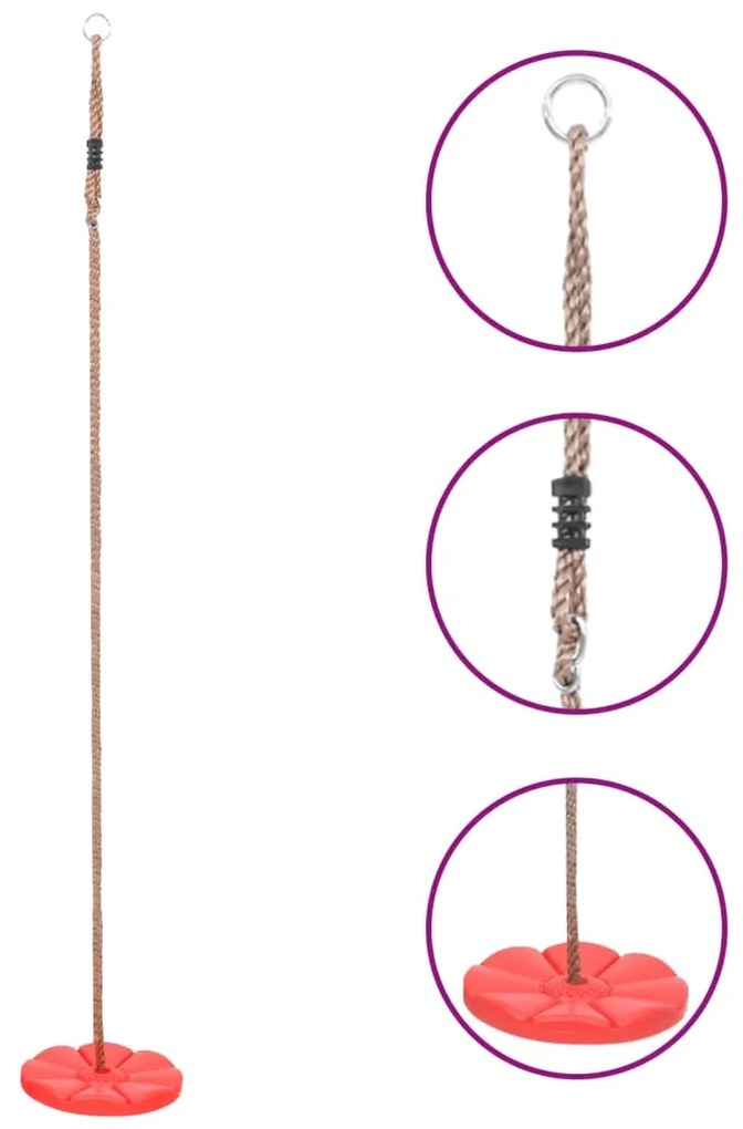 Altalena Con Piattaforma 200 Cm Rosso /