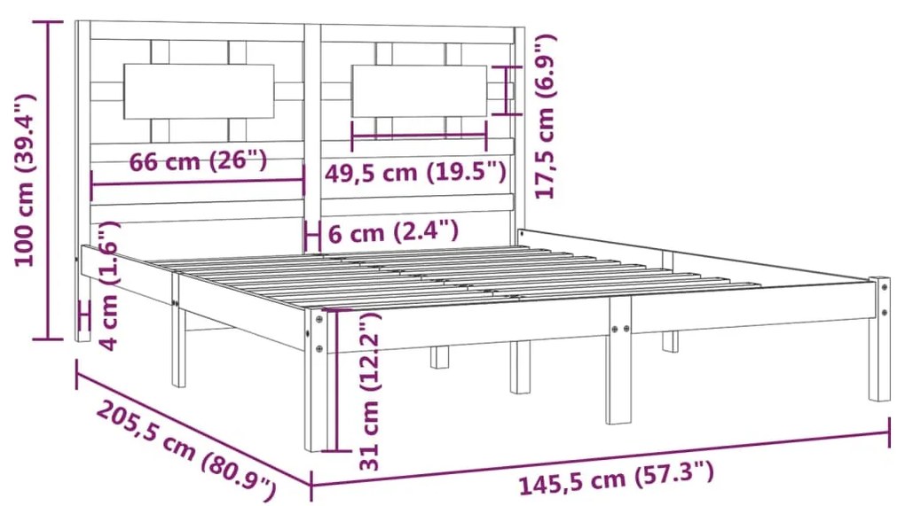 Giroletto Miele in Legno Massello di Pino 140x200 cm