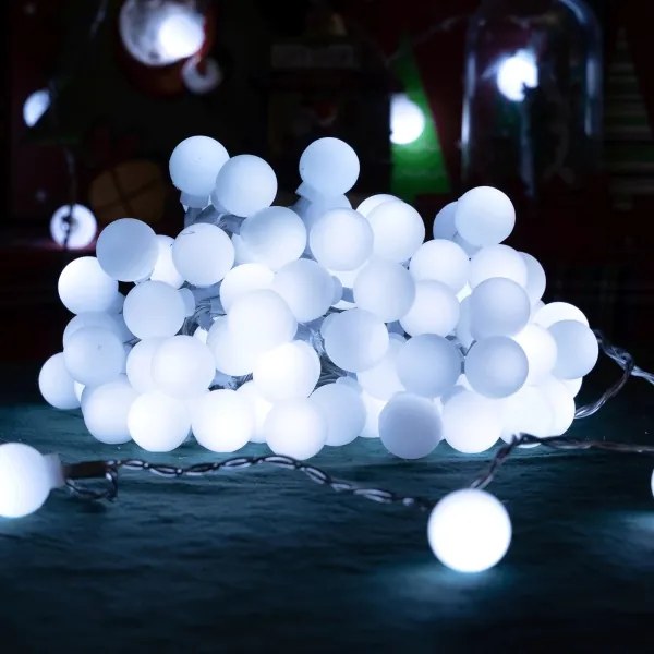 Aigostar - Catena decorativa LED da esterno 50xLED/3,6W/230V/8 funzioni 5m IP44 bianco freddo