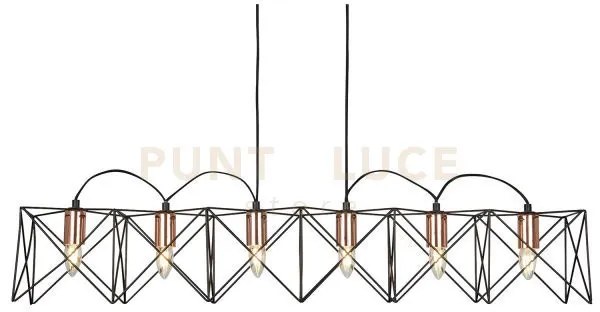 Anthea 6lt pendant - metallo nero e rame