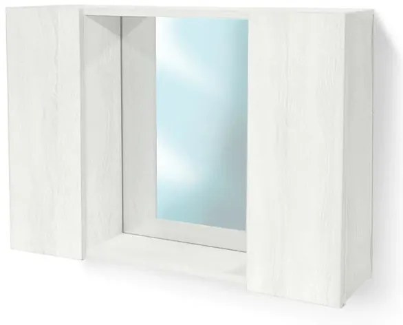 Mobile pensile bagno 60 cm – Specchio e 2 ante, bianco