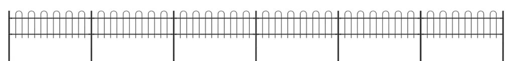 Recinzione Da Giardino Punta Tonda İn Acciaio 10,2x0,6 M Nera /