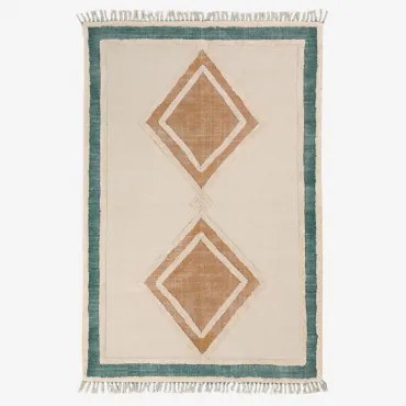 Tappeto in cotone (185x122 cm) Derum Beige Crema - Sklum
