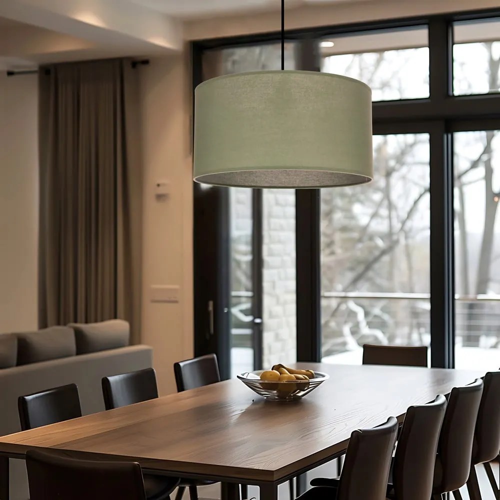 Lampadario verde con paralume in tessuto ø 40 cm Shanti – Candellux Lighting