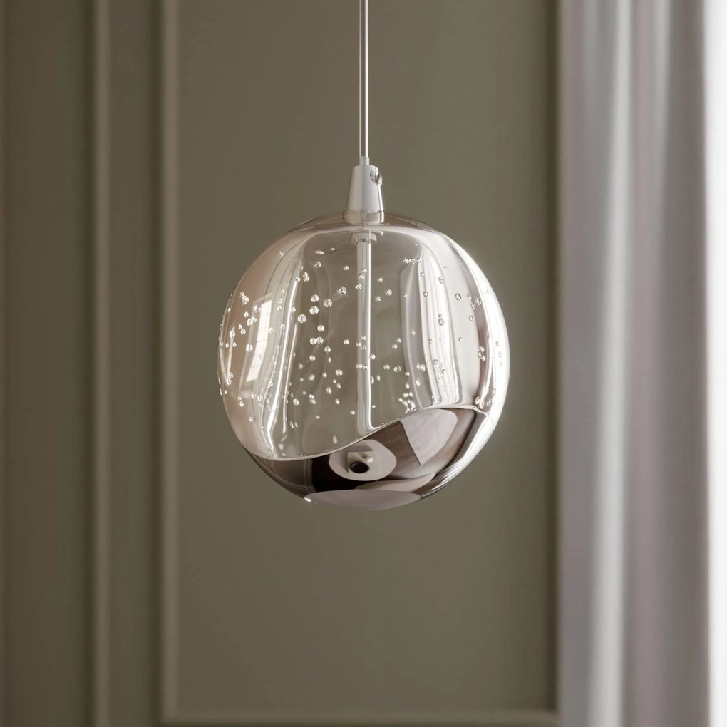 Lucande Lampada a sospensione LED Hayley, 1 luce, cromo