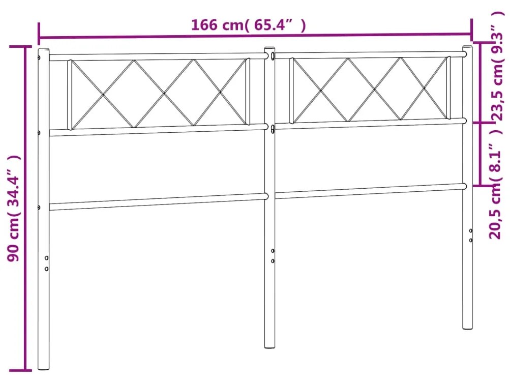 Testiera in Metallo Bianco 160 cm