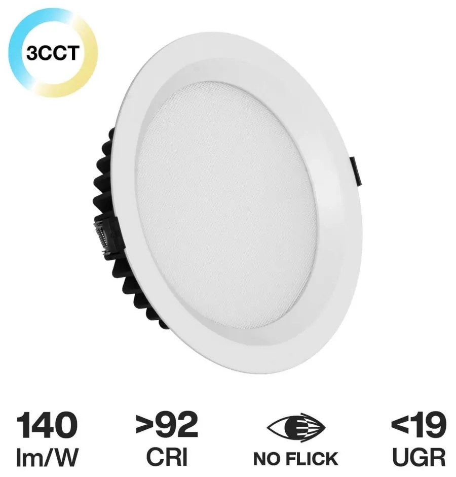Faro LED da Incasso 60W Foro Ø210mm Bianco CCT con driver Philips Colore Bianco Variabile CCT