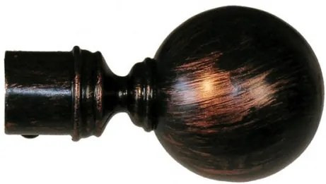 Bastone Tenda Estensibile Parigi 120–210 cm in Ferro Battuto Nero con Finitura Rame